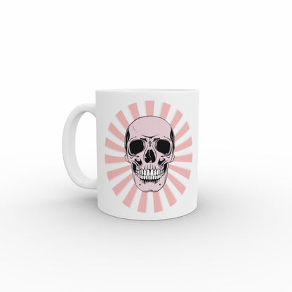 Ceramic Mug 11oz Gift Boxed Skull and Candy Pow Funky Pink White