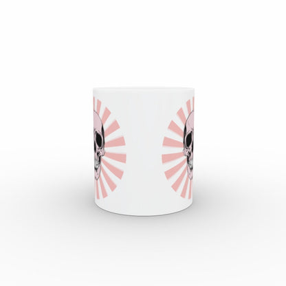 Ceramic Mug 11oz Gift Boxed Skull and Candy Pow Funky Pink White