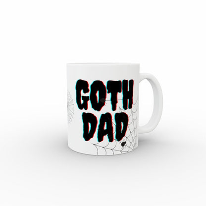 Ceramic Mug 11oz Gift Boxed Fun Mono  Goth Dad BlackWhite Fathers Day Birthday