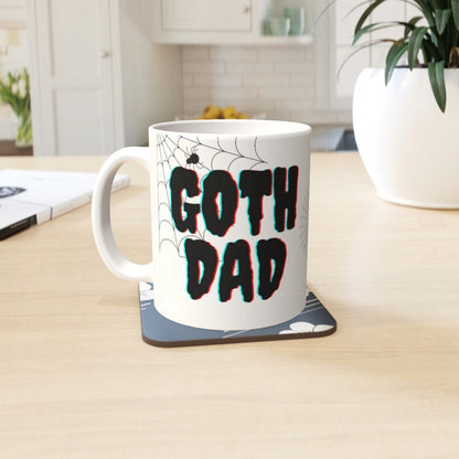 Ceramic Mug 11oz Gift Boxed Fun Mono  Goth Dad BlackWhite Fathers Day Birthday