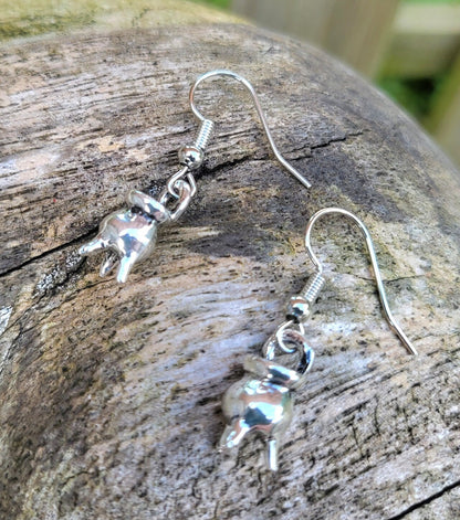 Spooky Silver Witches Cauldron Earrings Goth Whitby Halloween Gothic Great Gift E8