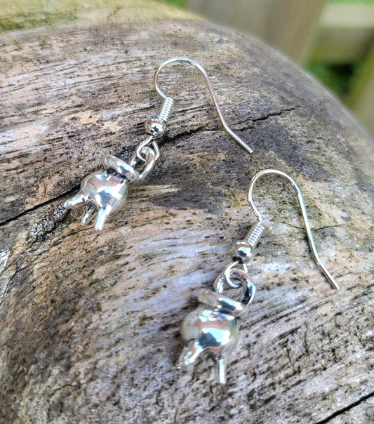 Spooky Silver Witches Cauldron Earrings Goth Whitby Halloween Gothic Great Gift E8