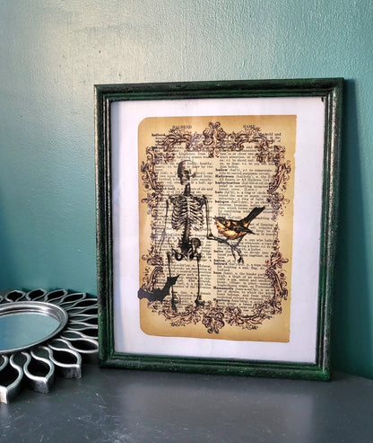Dark Green Black Picture Photo Frame OOAK Handpainted Gothic Decor Interiors Home Style P16