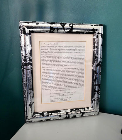 Large Black With Silver Leaf Frame Freestanding or Hanging Gothic Decor Home Stlyes Gift Idea OOAK P23