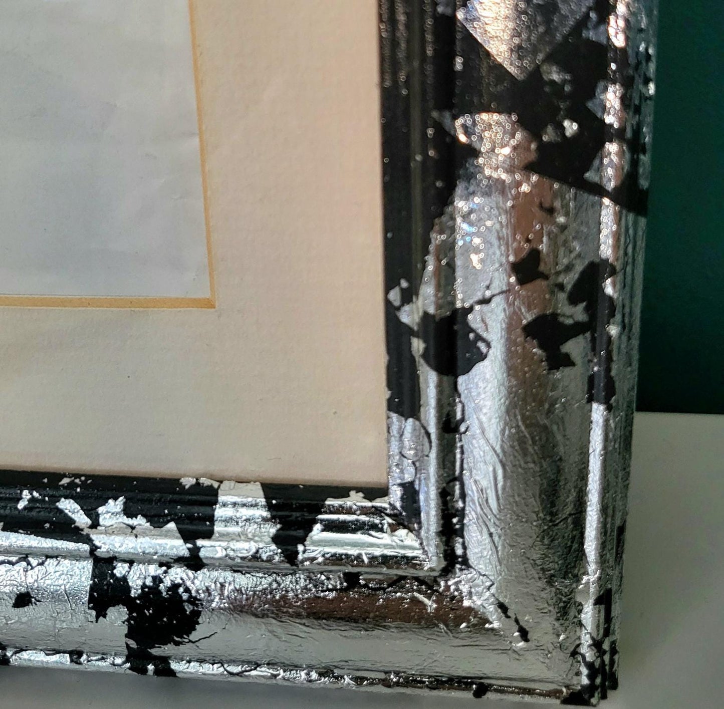 Large Black With Silver Leaf Frame Freestanding or Hanging Gothic Decor Home Stlyes Gift Idea OOAK P23