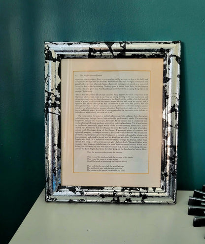 Large Black With Silver Leaf Frame Freestanding or Hanging Gothic Decor Home Stlyes Gift Idea OOAK P23