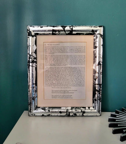 Large Black With Silver Leaf Frame Freestanding or Hanging Gothic Decor Home Stlyes Gift Idea OOAK P23