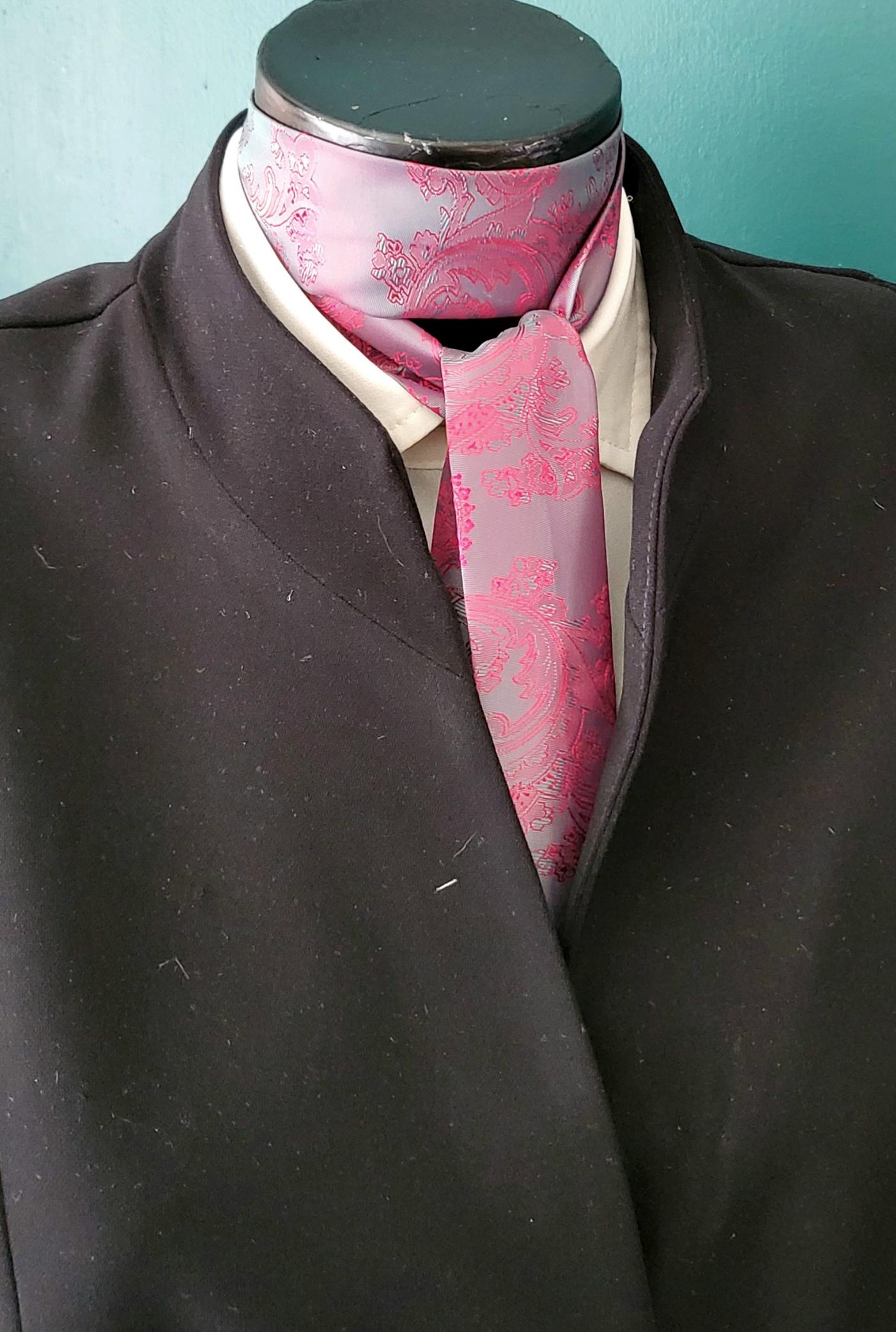 Pink Teal Blue Satin Paisley Self Tie Skinny Cravat Neck Scarf Multi Way Steampunk Wedding Pussy Bow Theatre Costume Victorian Whitby CV2