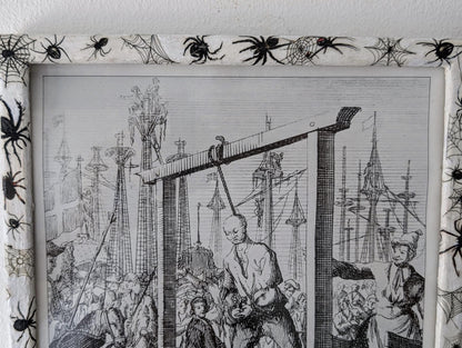 8.5"X 10" portrait Gothic Photo Picture Frame. Wall hung decor Hand painted in white with spiders and webs horror fan arachnophobia gift