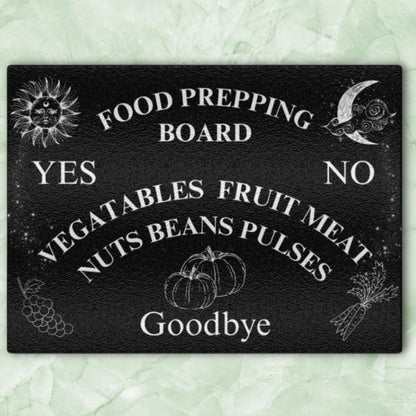 Ouija Inspired Tempered Glass Cutting Board, Celestial Kitchen Decor