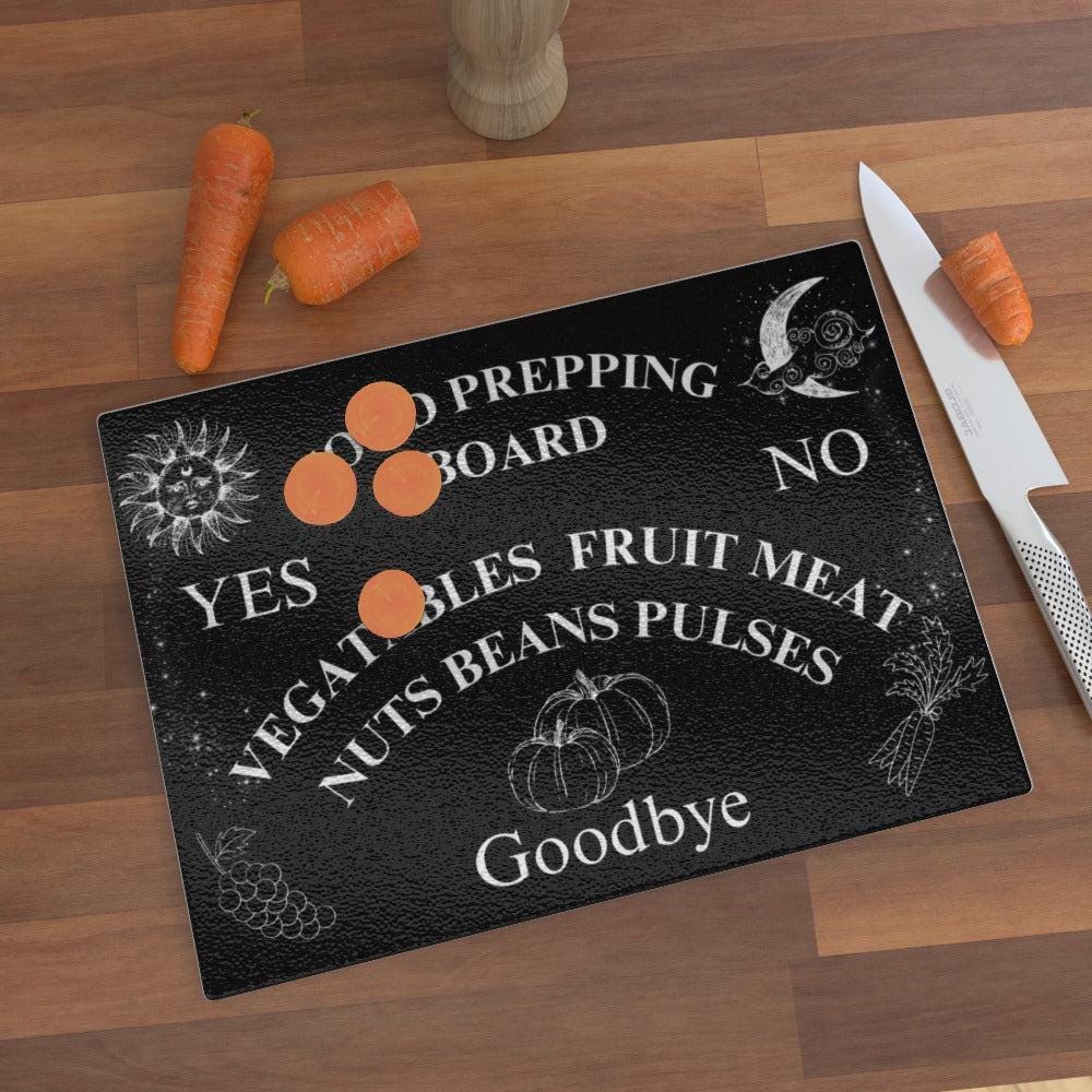 Ouija Inspired Tempered Glass Cutting Board, Celestial Kitchen Decor