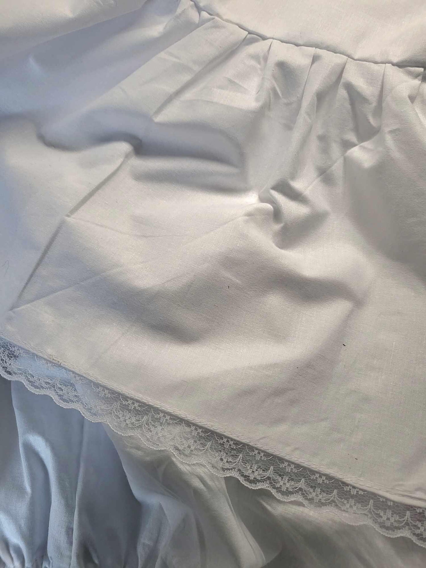 White Cotton Petticoat Full Length Long Underskirt Lace Edge Frill Victorian Theatre Steampunk Reenactment Historical Size Small PT1