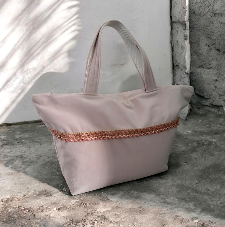Handmade Blush Pink Velvet Tote Bag, Fully Lined Shopper