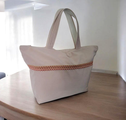 Handmade Blush Pink Velvet Tote Bag, Fully Lined Shopper