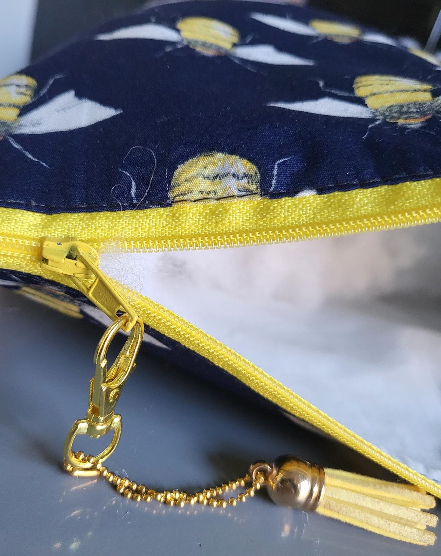 Handmade Bumble Bee Cosmetics Bag, Showerproof Travel Toiletry Bag