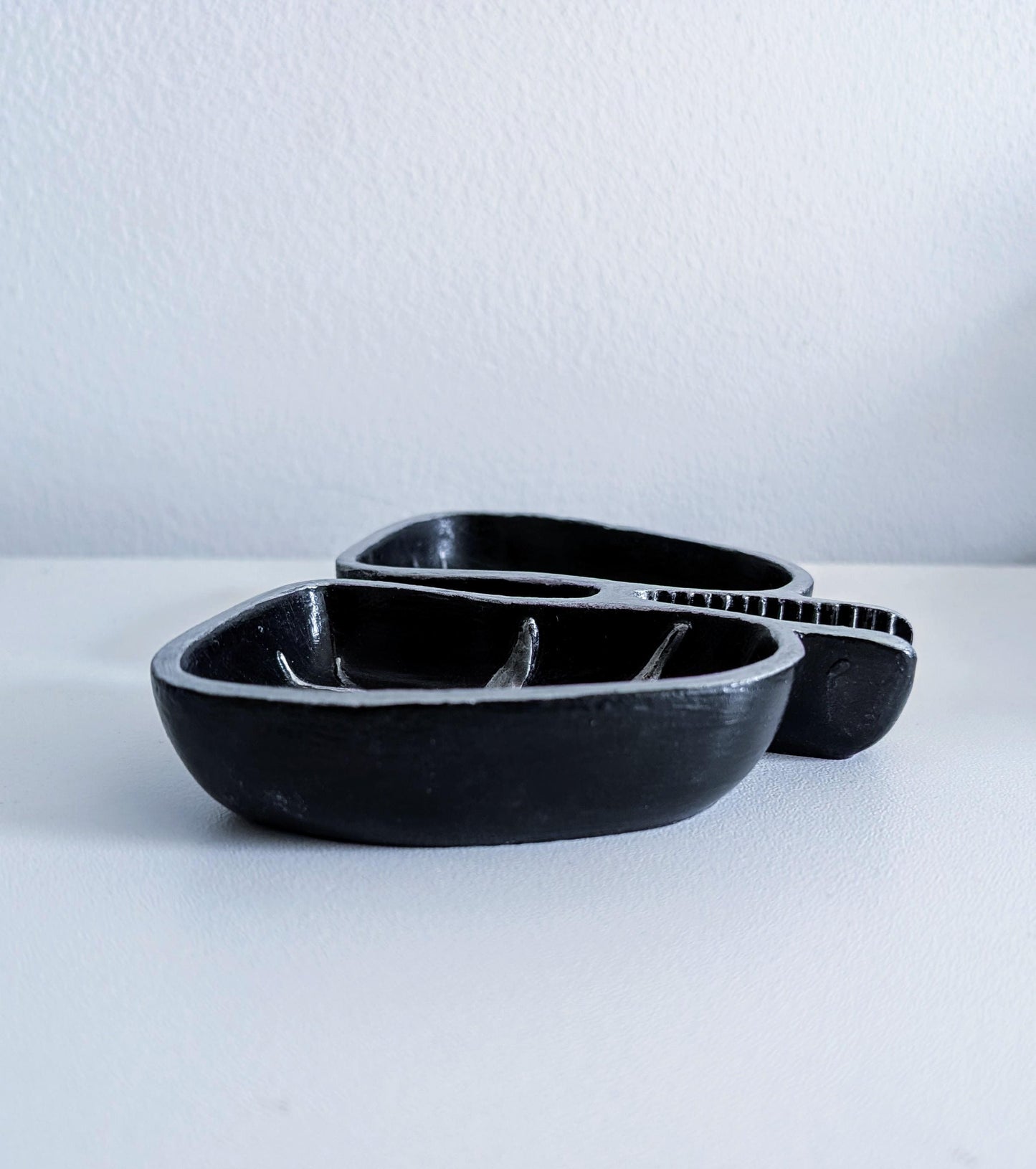 Handmade Black and Silver Lungs Trinket Dish, Gothic Home Decor