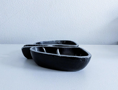 Handmade Black and Silver Lungs Trinket Dish, Gothic Home Decor