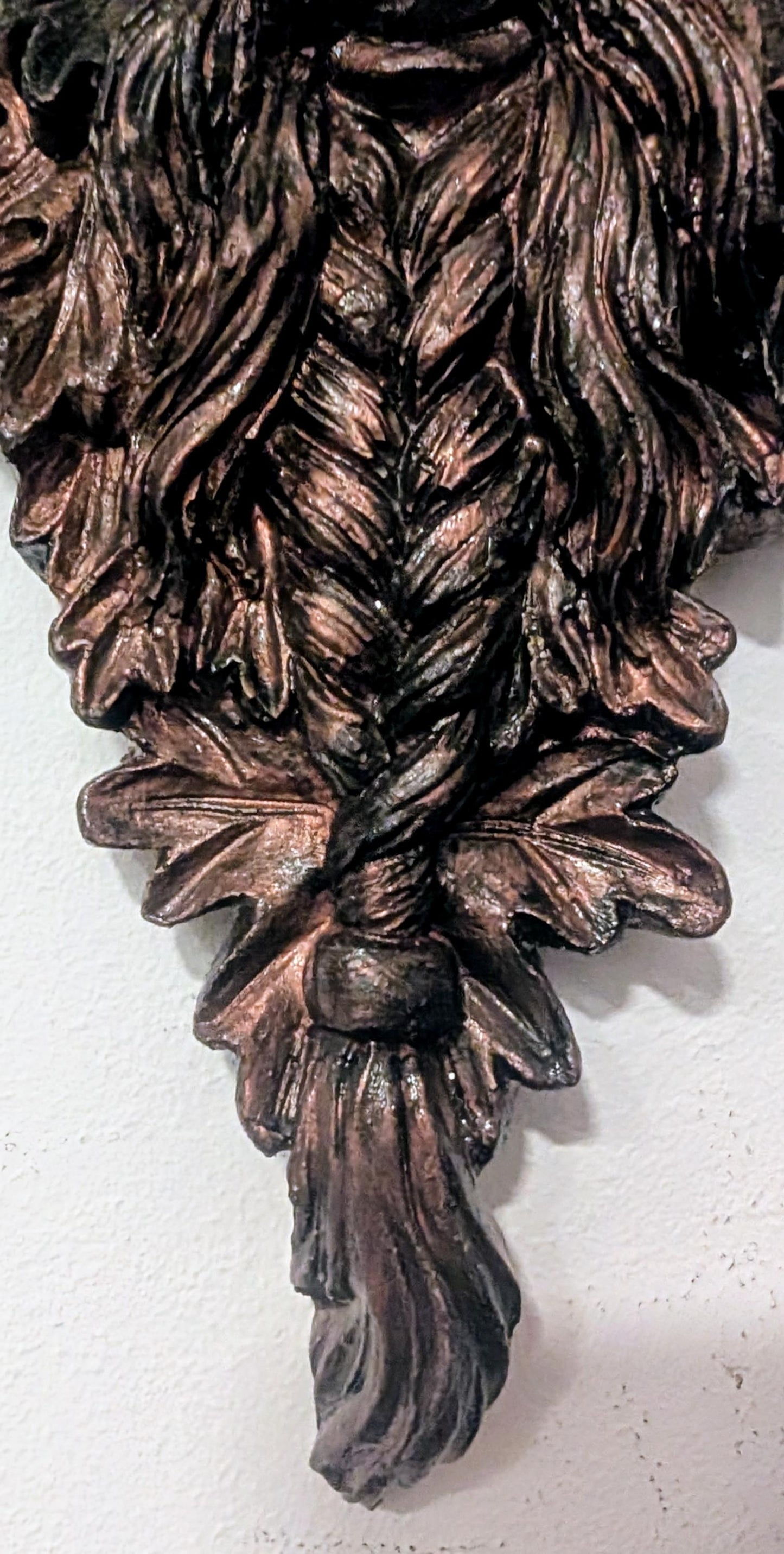 Handmade Green Man Wall Hanging, Copper Verdigris Plaque