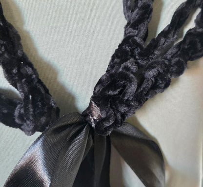 Crochet Spider Web Chenille Shawl - Gothic Steampunk Lace Wrap