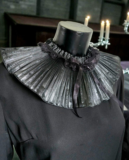 Black Lace Neck Ruff Collar - Steampunk, Gothic Costume