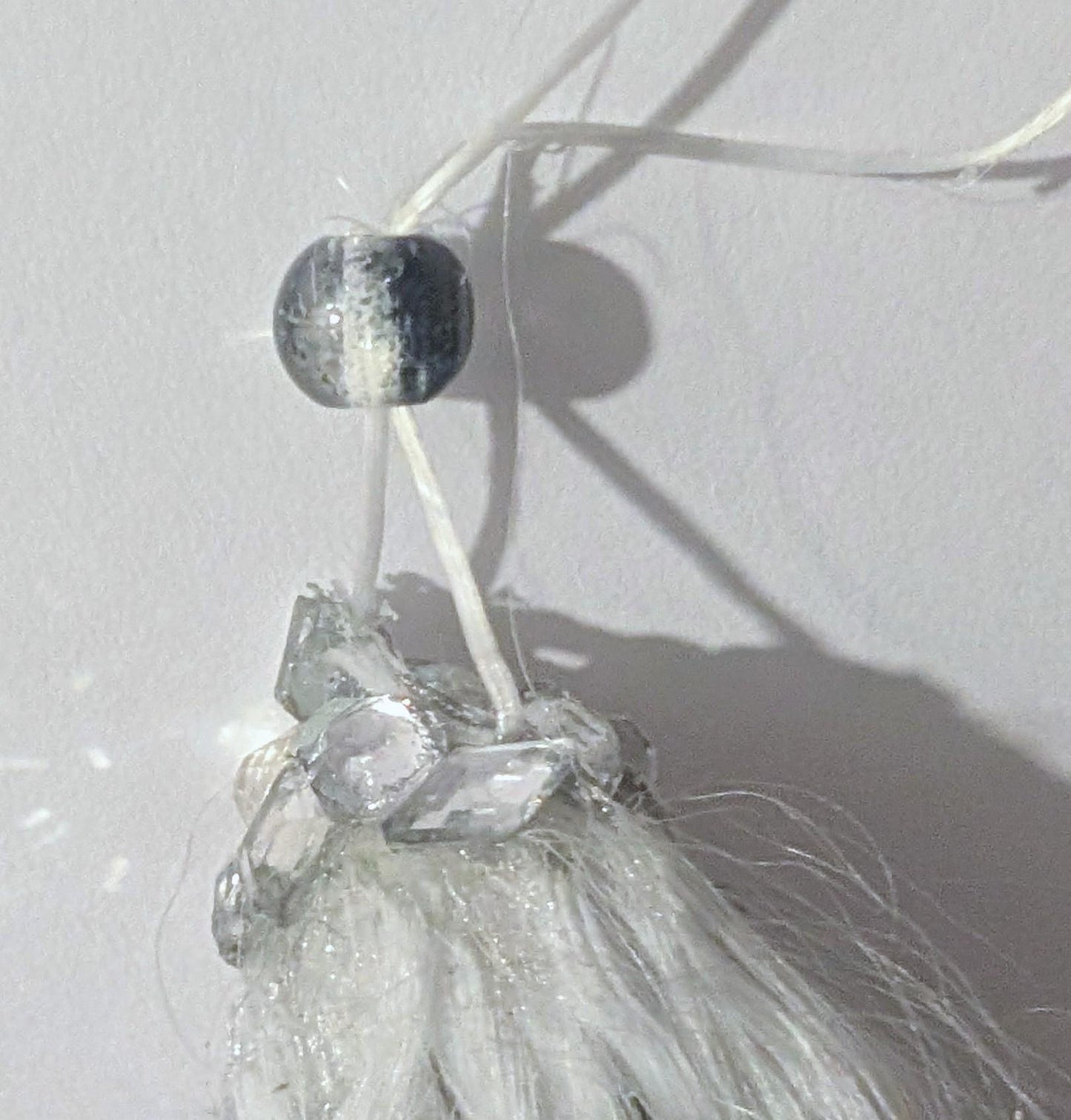 Handmade Gothic Skull Fairy Christmas Ornament: Black Feather Dress