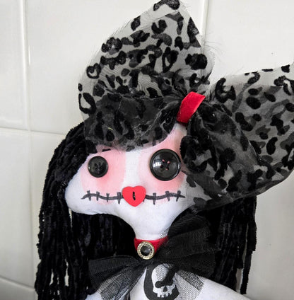 Gift Boxed Handmade Gothic Ragdoll: Creepy Button Eyes Art Doll (38cm)