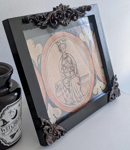 7.5 x 6.5" landscape wall hanging or freestanding picture photo frame. Black + antique gold baroque rococo inspired elegant home decor gift