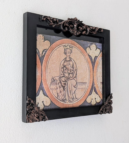 7.5 x 6.5" landscape wall hanging or freestanding picture photo frame. Black + antique gold baroque rococo inspired elegant home decor gift