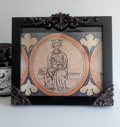 7.5 x 6.5" landscape wall hanging or freestanding picture photo frame. Black + antique gold baroque rococo inspired elegant home decor gift