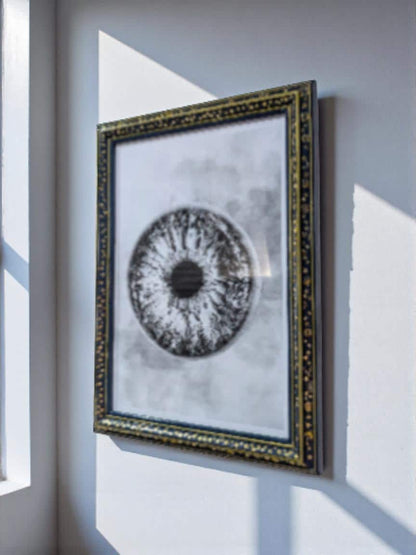 12" x 8" A4 picture photo frame. Certificate display Landscape/ portrait wall hanging. Deep blue & gold celestial home decor gift.