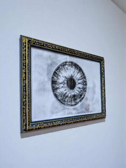 12" x 8" A4 picture photo frame. Certificate display Landscape/ portrait wall hanging. Deep blue & gold celestial home decor gift.