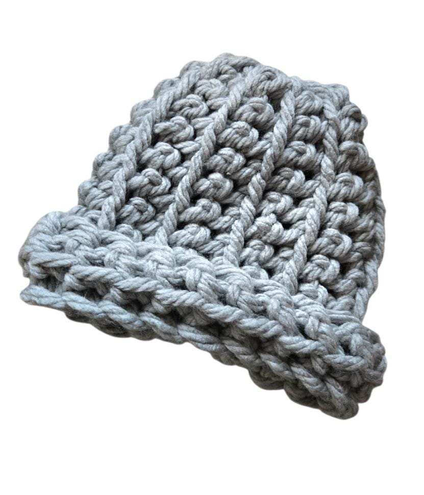 Handmade Chunky Crochet Beanie Hat, Adult Winter Wear