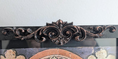 7.5 x 6.5" landscape wall hanging or freestanding picture photo frame. Black + antique gold baroque rococo inspired elegant home decor gift