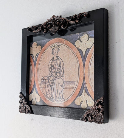 7.5 x 6.5" landscape wall hanging or freestanding picture photo frame. Black + antique gold baroque rococo inspired elegant home decor gift