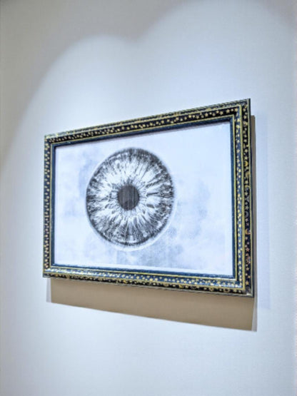 12" x 8" A4 picture photo frame. Certificate display Landscape/ portrait wall hanging. Deep blue & gold celestial home decor gift.