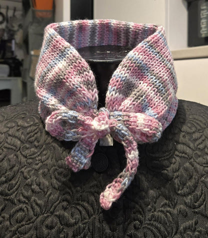 Pink Lilac White Knitted Snood Neck Warmer Autumn Winter Cosy Scarf Free Size NK1