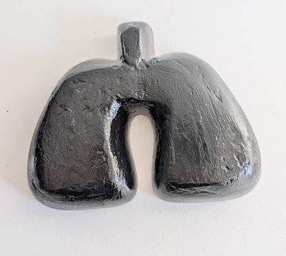 Hand Cast Lungs Trinket Dish: Black & Red Gothic Halloween Decor