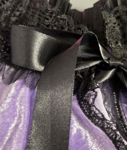 Lilac Purple Velvet Capelet, Black Lace Trim - Victorian Steampunk Costume CP63