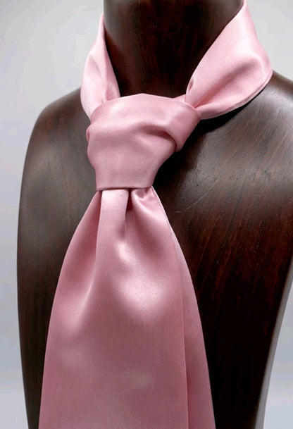 Pink Satin Cravat Scarf: Steampunk, Victorian Costume