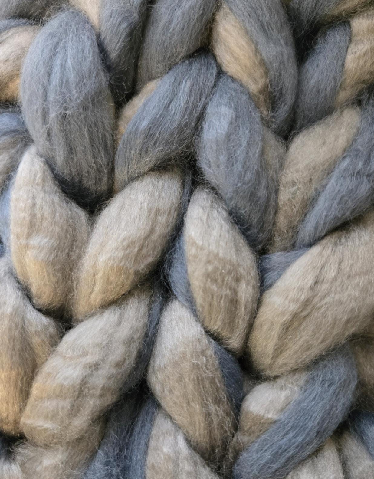 Super Chunky Scarf Mammoth Wool Grey & Blue Cosy Cowl Free Size NK10