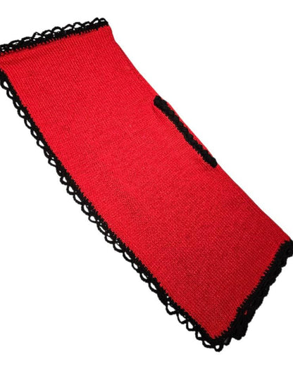 Knitted Red Black Cape Poncho Victorian Steampunk Whitby Gothic Theatre Costume