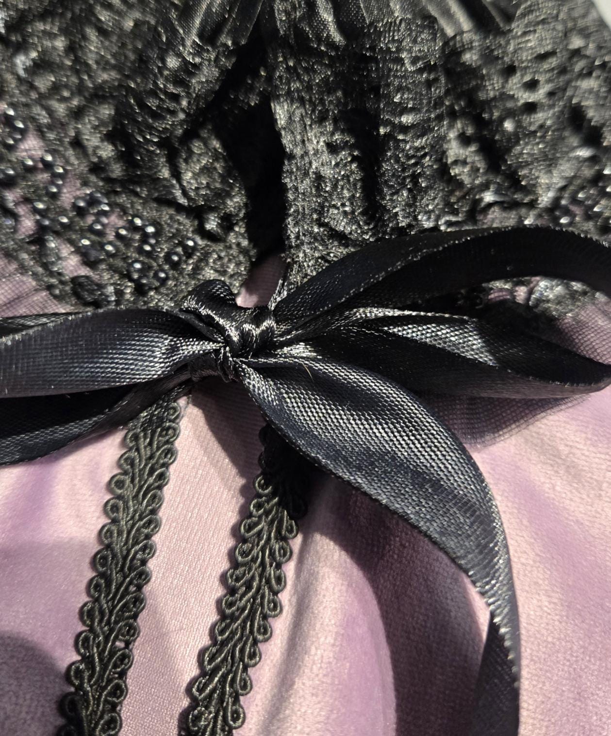 Purple Lilac Velvet Capelet: Gothic Black Lace, Steampunk Costume