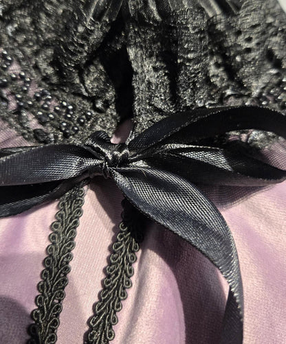 Purple Lilac Velvet Capelet: Gothic Black Lace, Steampunk Costume