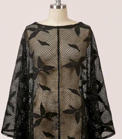 Black Lace Poncho Cape Victorian Steampunk Whitby Gothic  Costume