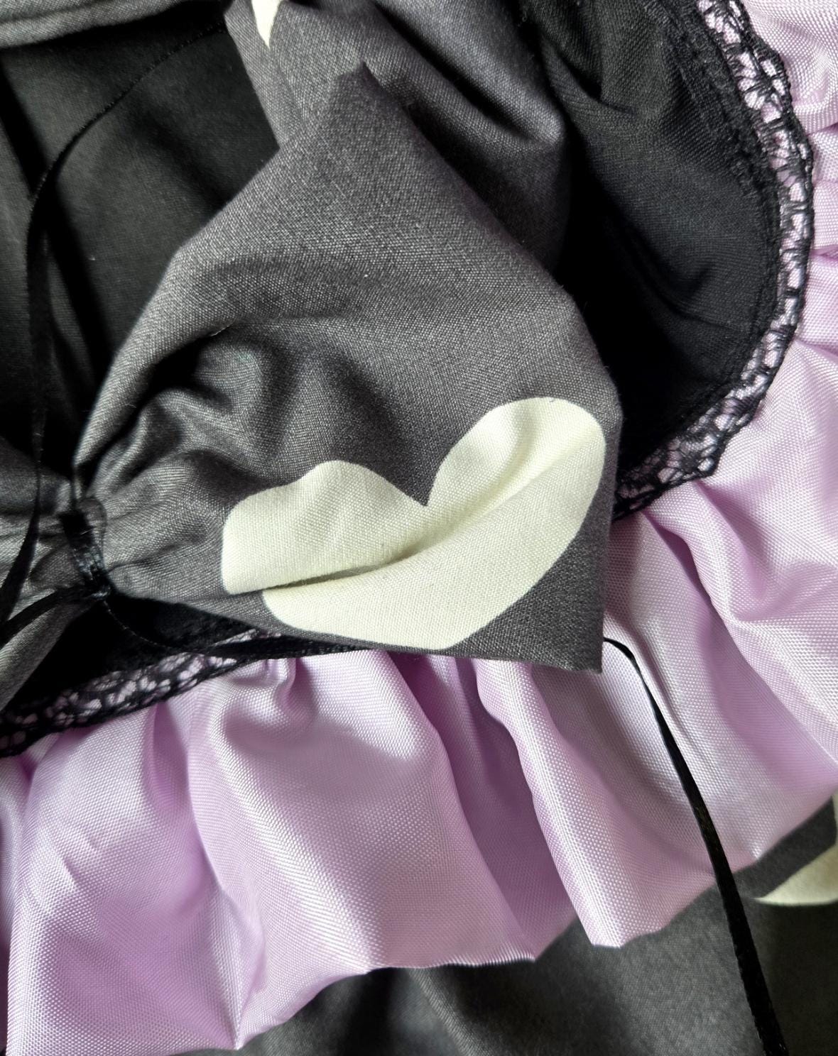 Lilac Grey Black Polka Dot Lolita Tutu Skirt - Maid Punk Gothic Emo Kawaii Size 12 - 16 (UK)