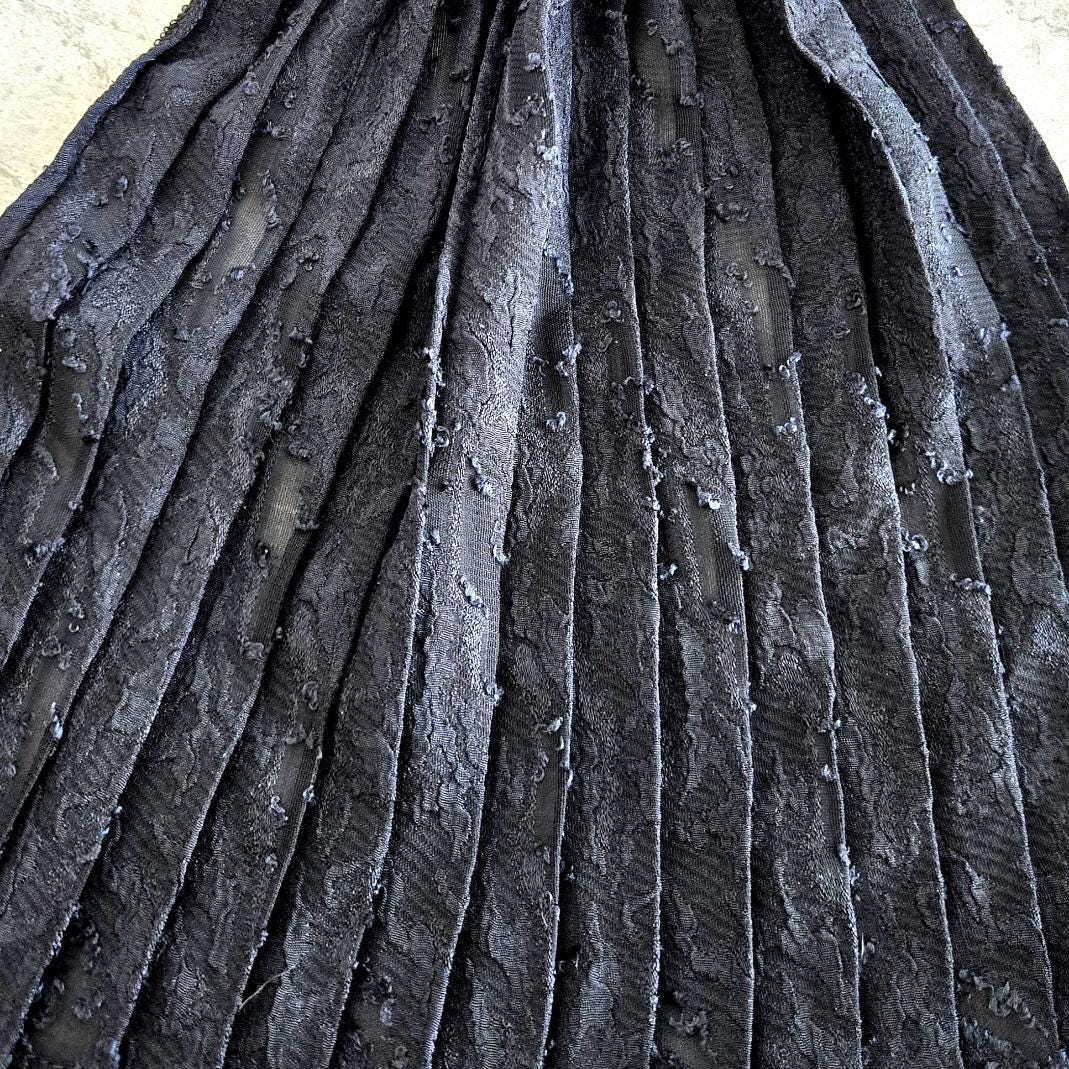 Jabot Neck Ruffle: Black Crinkle Lace, Victorian Steampunk Gothic Costume Whitby Fancy Dress