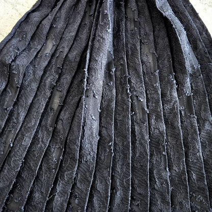 Jabot Neck Ruffle: Black Crinkle Lace, Victorian Steampunk Gothic Costume Whitby Fancy Dress