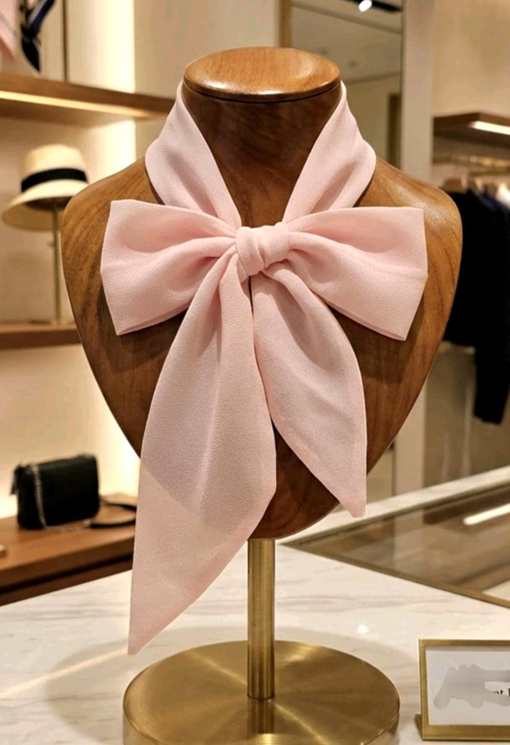 Pale Pink Chiffon Cravat Bow Tie Scarf Unisex Holiday Groom Gothic