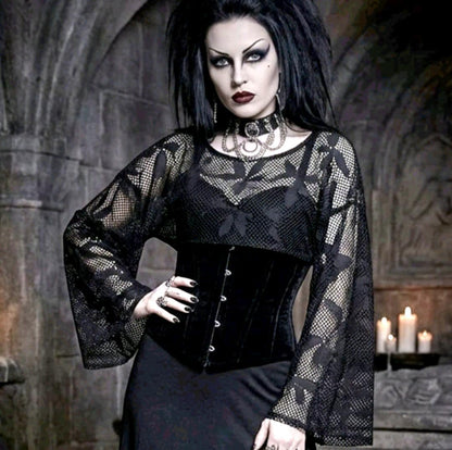 Black Lace Poncho Shrug - Gothic - Cover Up - Whitby