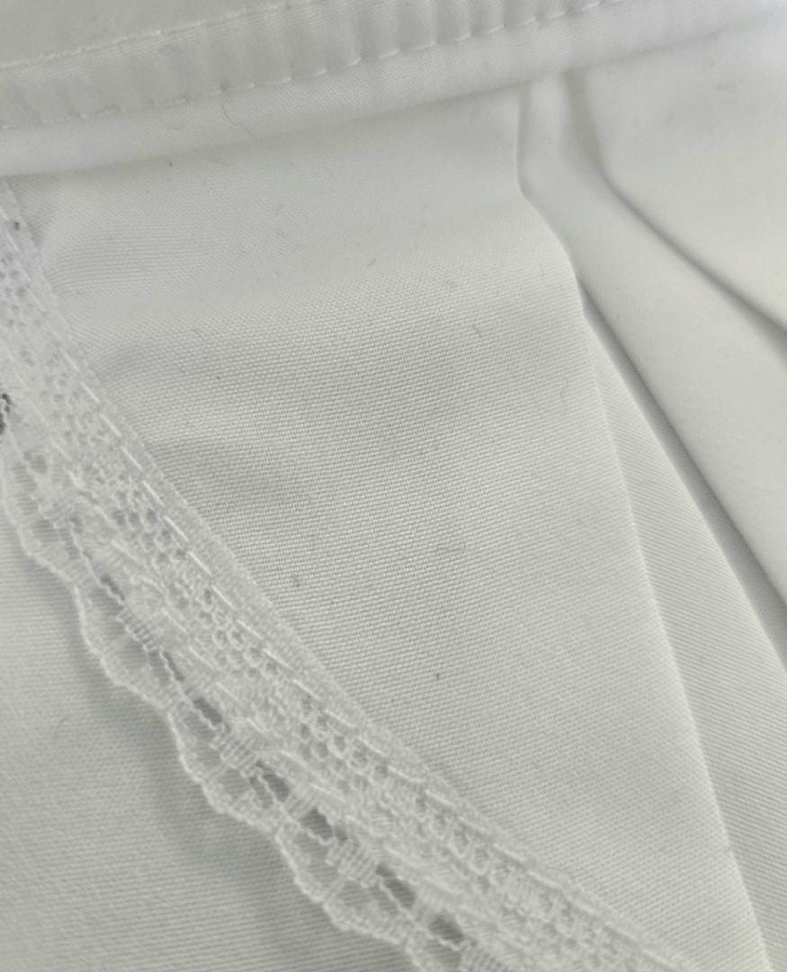White Cotton Jabot Double Layer With Lace Neck Frill - Victorian Steampunk Wedding Whitby Gothic